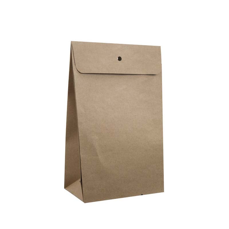 Gavepose med tape lukning mat rillet natur