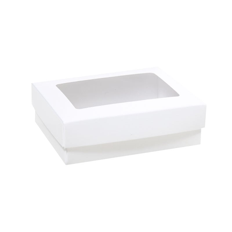 Æske med låg Sober hvid med rude - 1