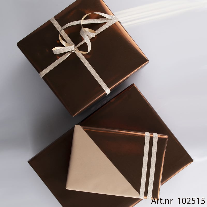 Gavepapir Finstribet kobber/crème - 2