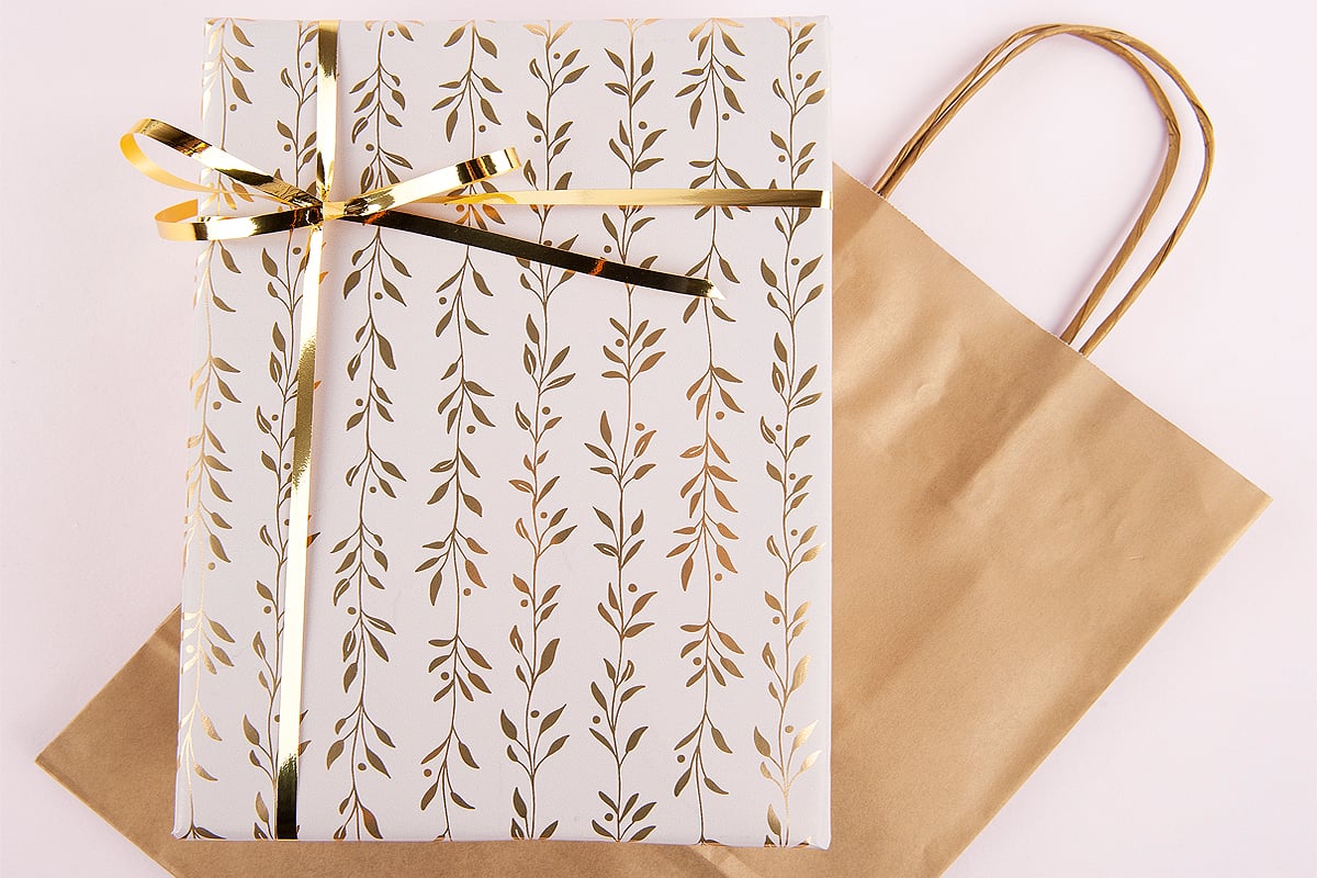 Papirbærepose guld - 2