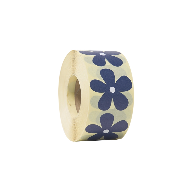 Gaveetiketter blomst mørkeblå - 1