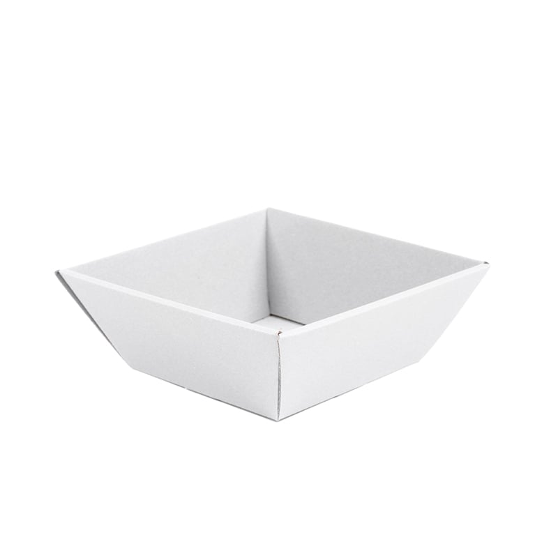 Kartongbakke hvid med linnedstruktur - 1