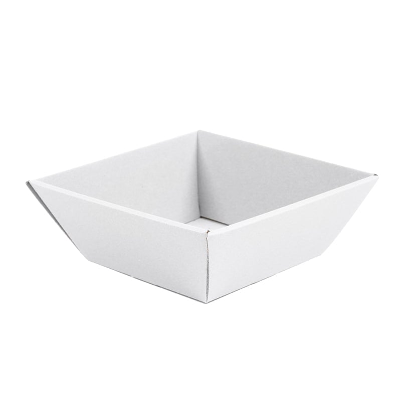 Kartongbakke hvid med linnedstruktur - 3