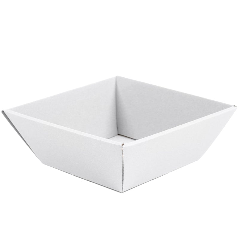 Kartongbakke hvid med linnedstruktur - 4