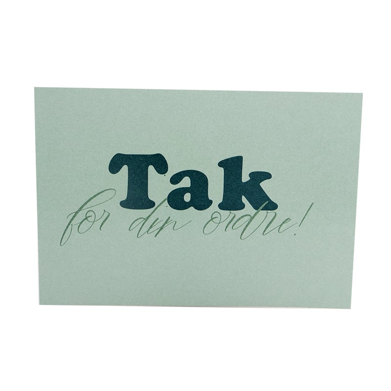 Takkekort "Tak for din ordre!" Fair green