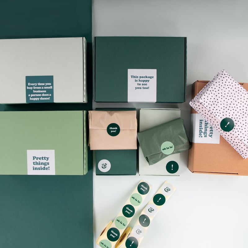 Lukkeetiket med tryk, lang - engelsk tekst - 3