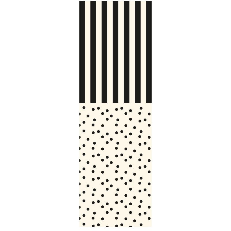 Lukkeetiket Striped / dots sort/creme - 2