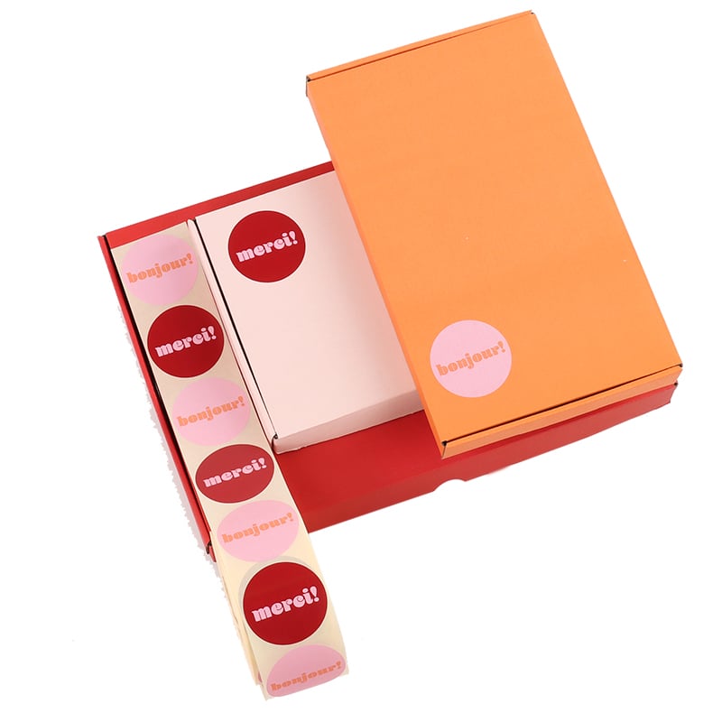 Etiket merci / bonjour French Rouge - 4