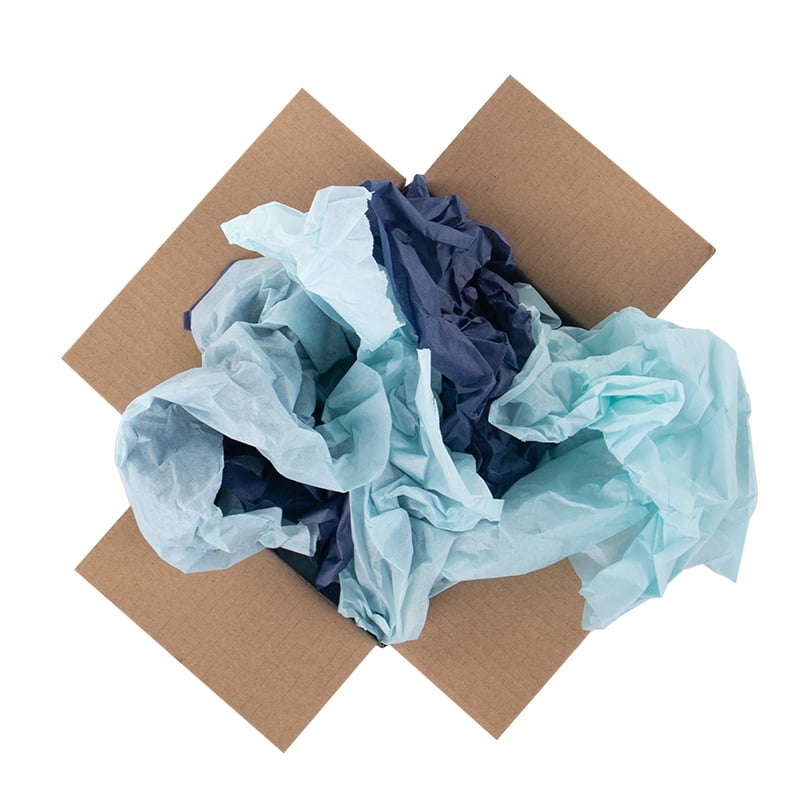 Farvet pakkepapir i farverne Miami Blue / Denim Blue - 2