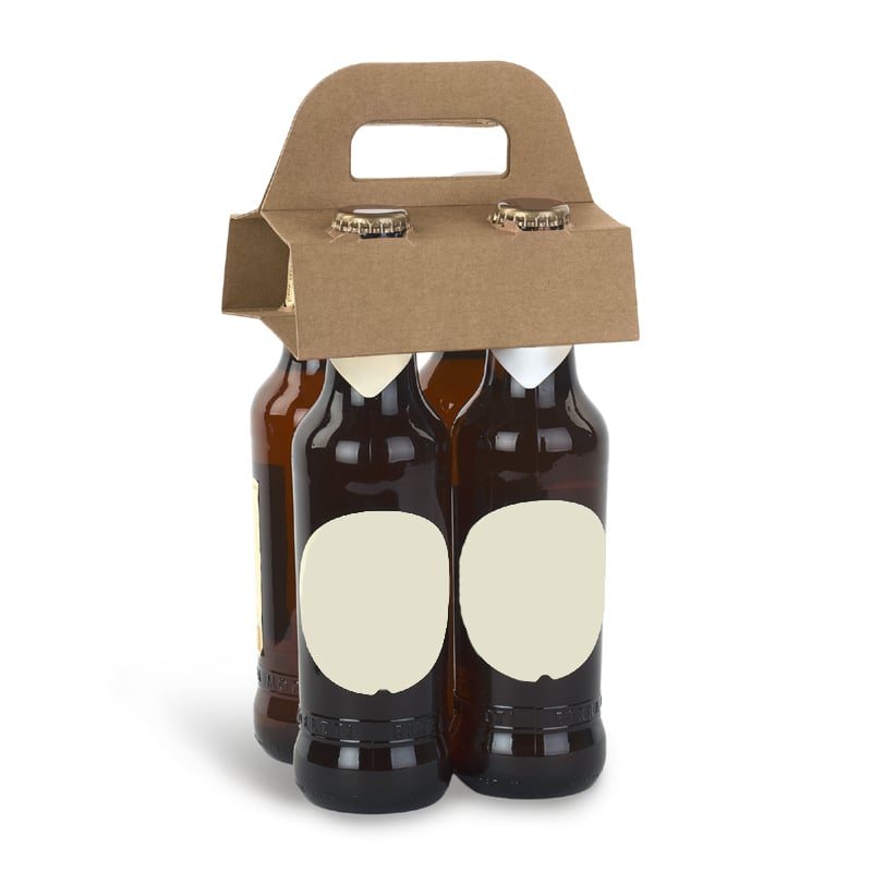 Flaskeholder brun glat bølgepap - 2