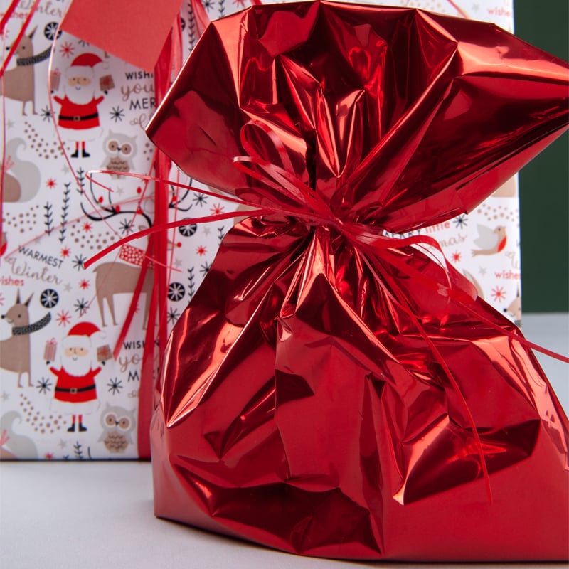 Foliepose Fondo med tapelukning rød