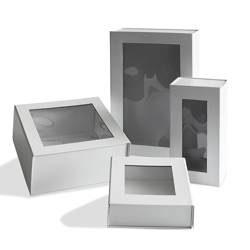 Gaveæske hvid med rude og magnetlukning - 1