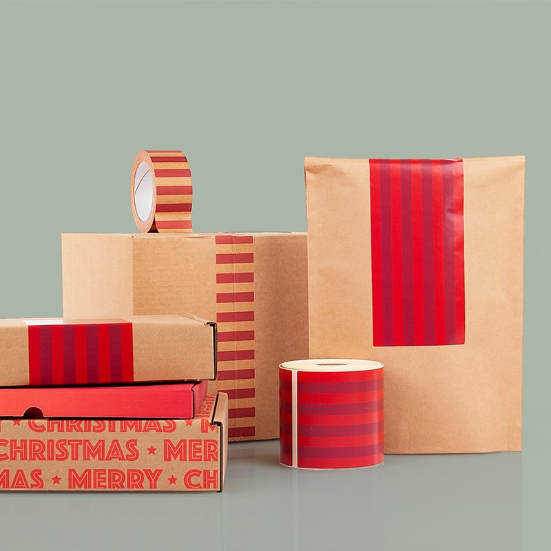 Lukkelabel For X-mas stribet - 2