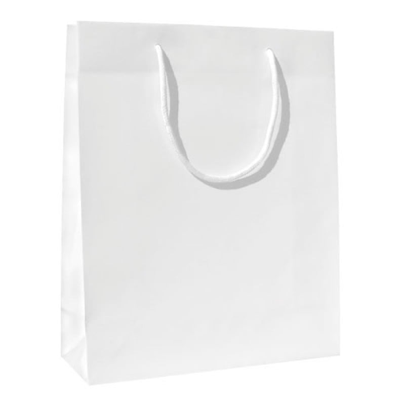 Papirbærepose Lux blank hvid - 1