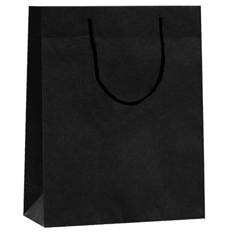 Papirbærepose Lux natur sort recycled - 1