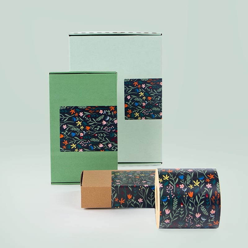 Lukkeetiket  i "Garden Black" mønster - 2