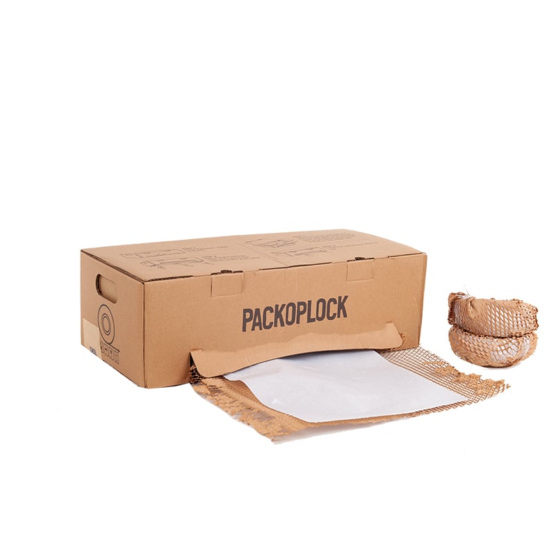 Locked Paper® Handex - honeycomb paper wrap i kartondispenser