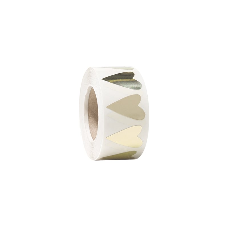 Gaveetiketter modern heart guld - 2