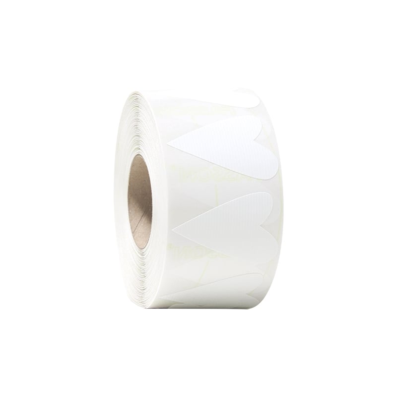 Gaveetiketter modern heart hvid rillet - 1