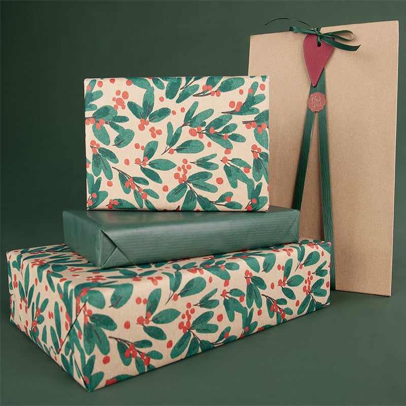 Gavepose med tape lukning mat rillet natur - 3