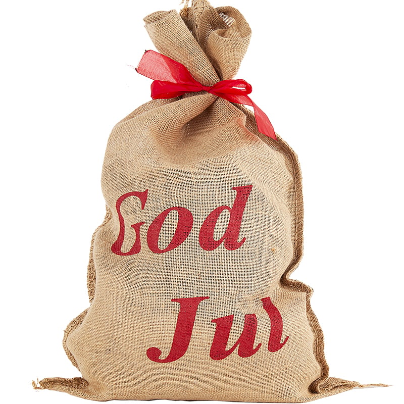 Jutesæk God Jul med rødt bånd