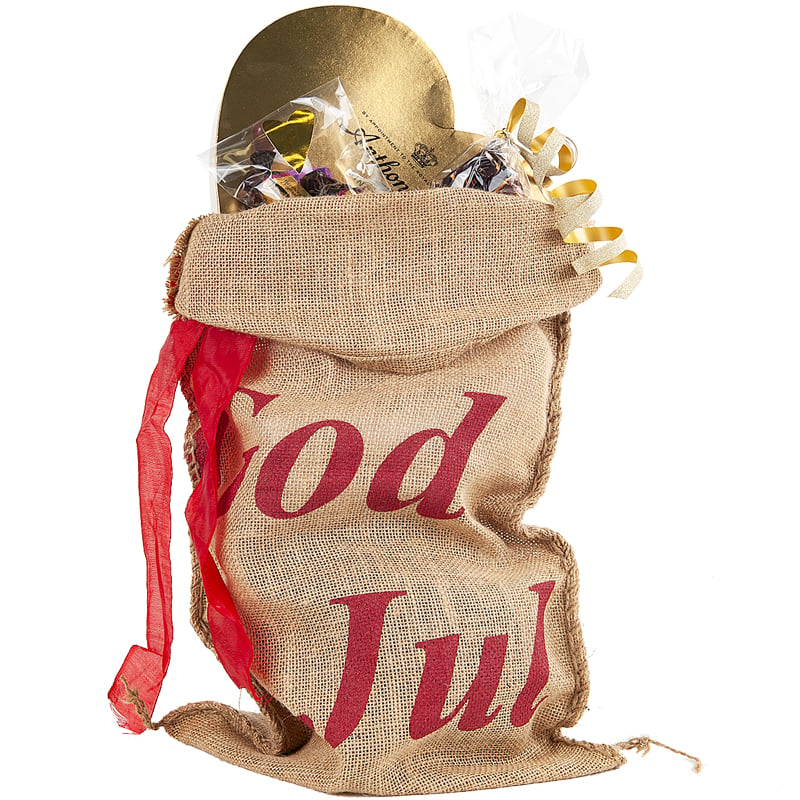 Jutesæk God Jul med rødt bånd - 5