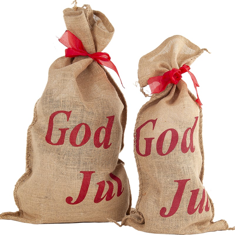 Jutesæk God Jul med rødt bånd - 3