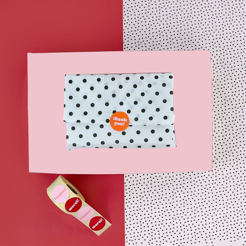 Etiket "Oh la la / Thank you" French Rouge - 2