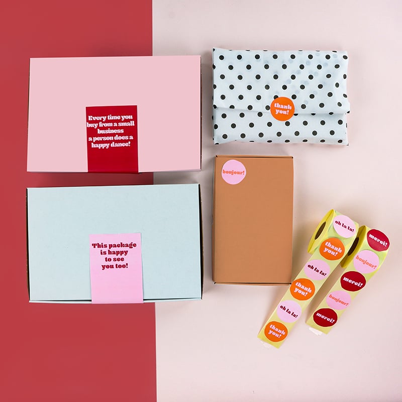 Etiket "Oh la la / Thank you" French Rouge - 4