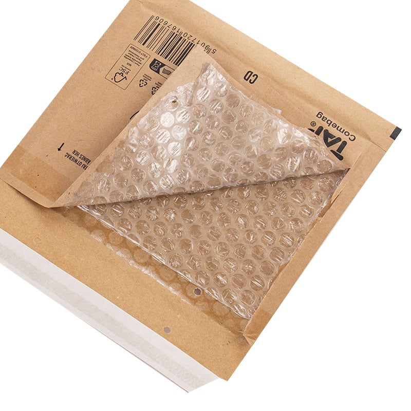 Brun Boblekuvert af 100% genbrugs papir - 2