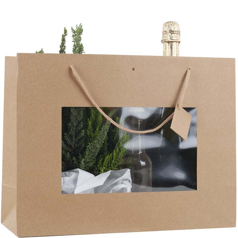 Luksus pose i brun med vindue og håndtag - 7