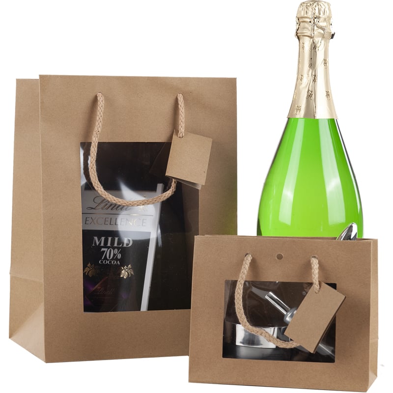 Luksus pose i brun med vindue og håndtag - 6