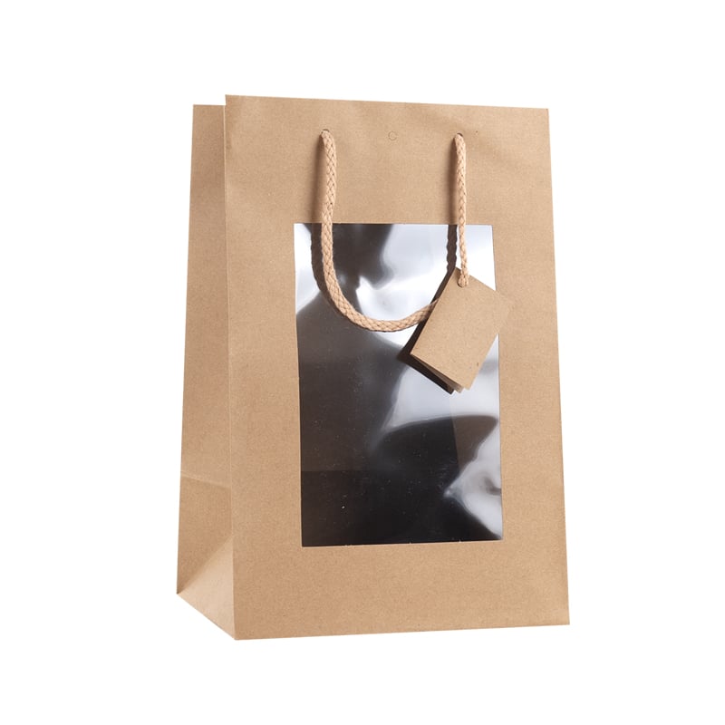 Luksus pose i brun med vindue og håndtag - 4