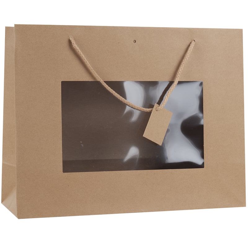 Luksus pose i brun med vindue og håndtag - 2