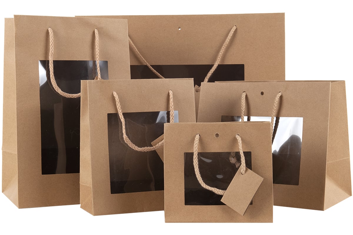 Luksus pose i brun med vindue og håndtag - 1