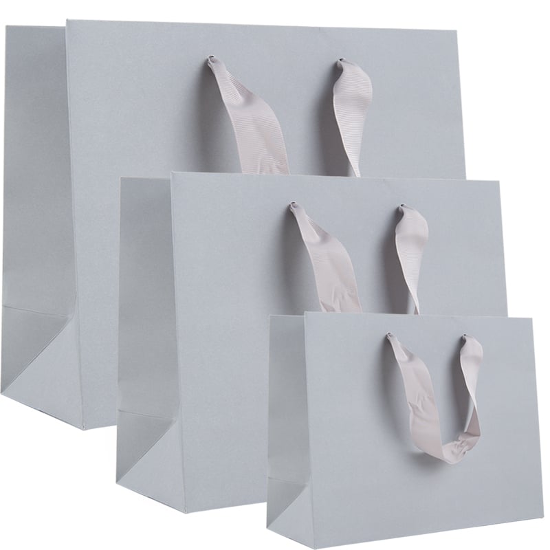 Luksus papirpose mat grå - 1