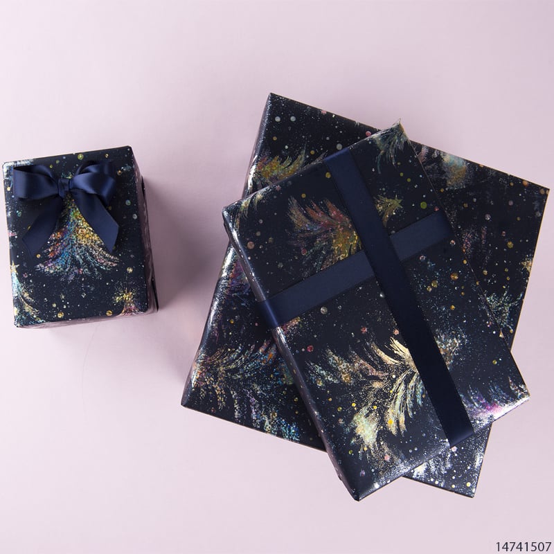 Julepapir Metallic skov - 2