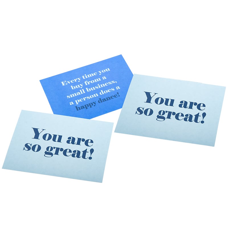 Takkekort Miami blue "You are so great" - 2