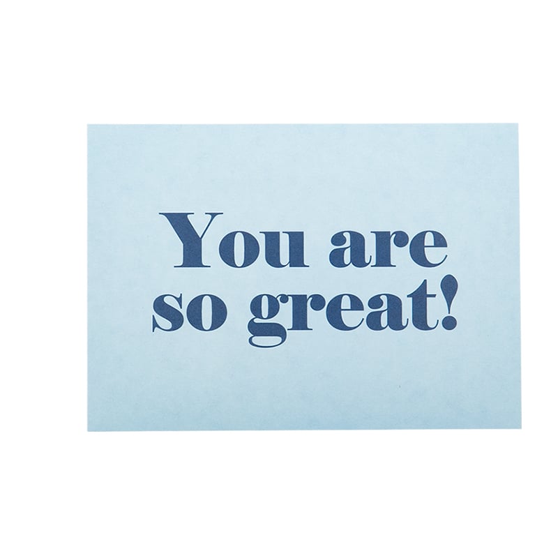 Takkekort Miami blue "You are so great"