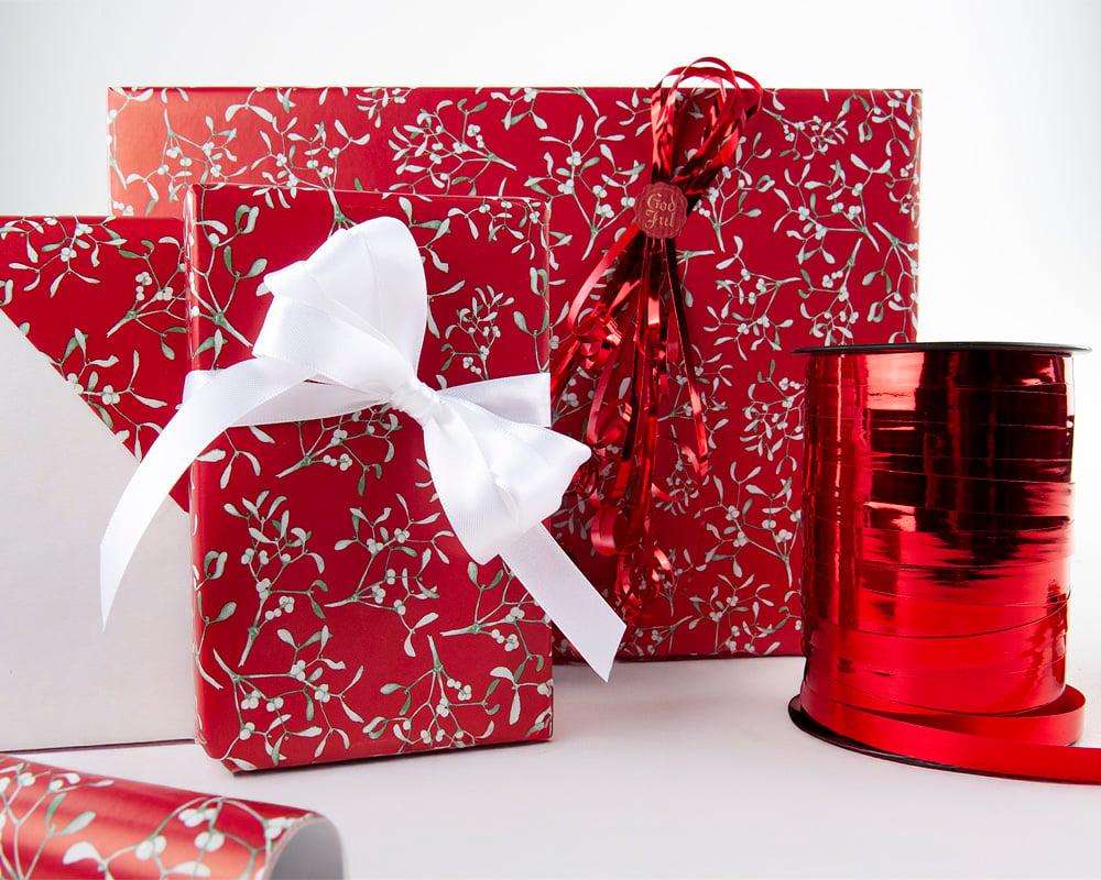 Julepapir Mistletoe Red - 1