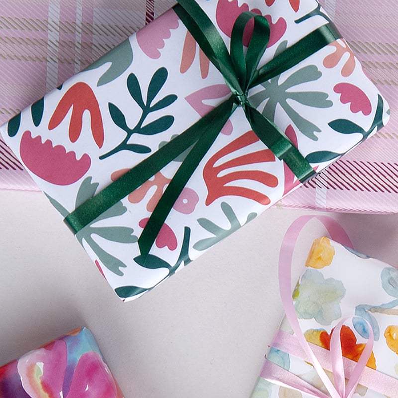 Gavepapir Modern Plants Pink - 2