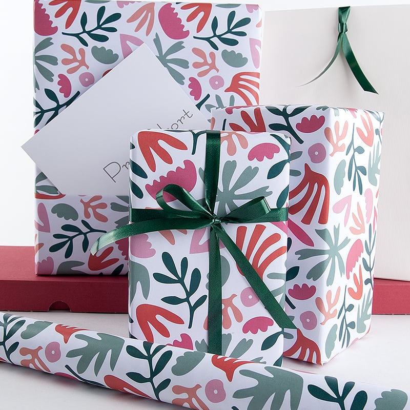 Gavepapir Modern Plants Pink - 3