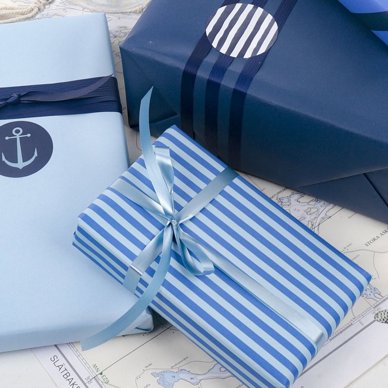 Gavepapir Navy Thin Stripes - 5