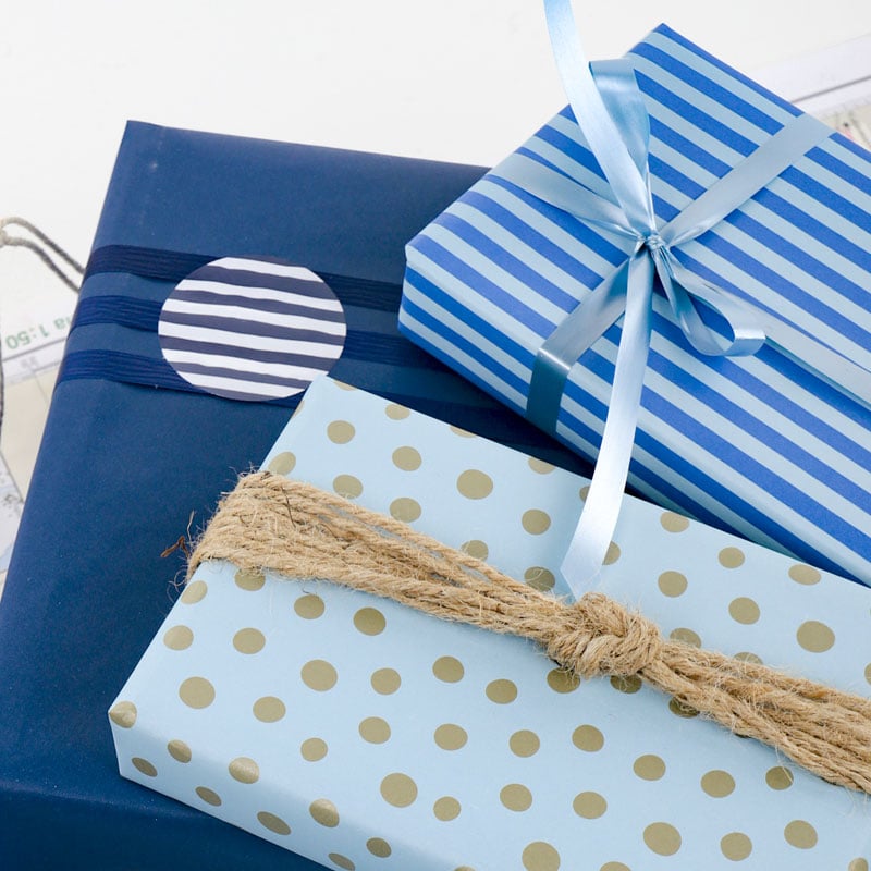 Gavepapir Miami Blue Gold Dots - 5