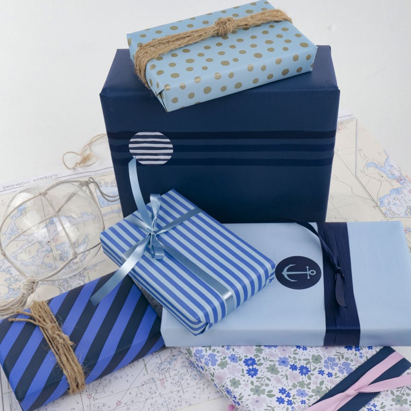 Gavepapir Miami Blue Gold Dots - 6