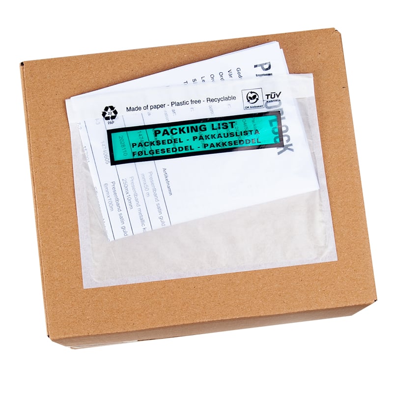 Følgeseddelslomme lavet 100% af papir - 3