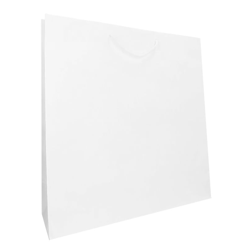 Luksus papirbærepose hvid - 1