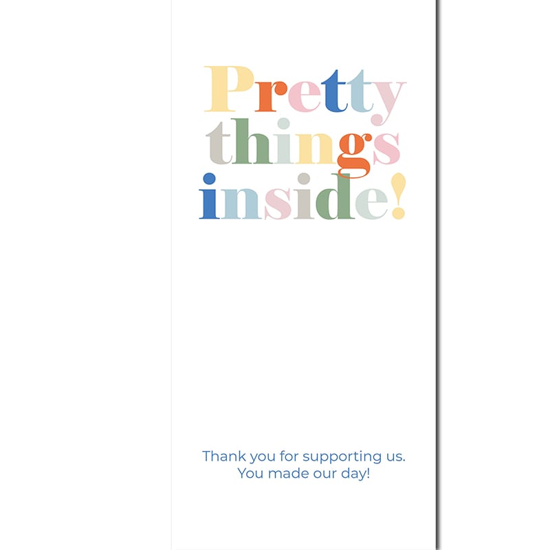 Lukkeetiket POP pastel med print - engelsk tekst - 1