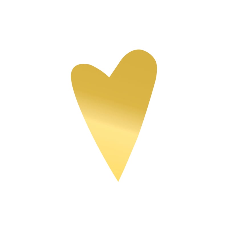 Gaveetiketter modern heart guld - 3
