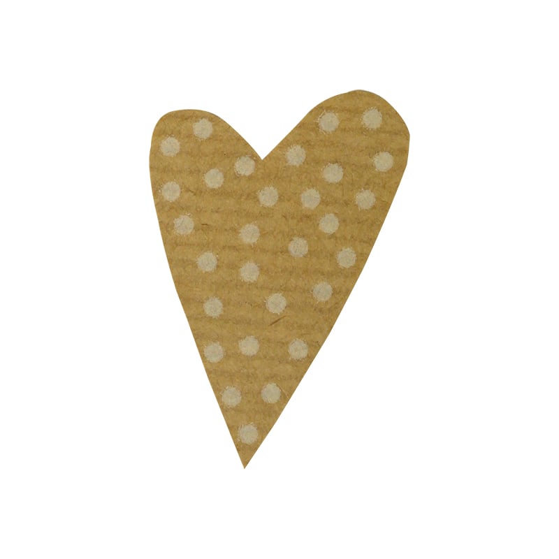 Gaveetiketter modern heart miljø brun med hvide prikker - 2